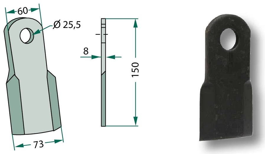 Cutite - drept, tip anterior