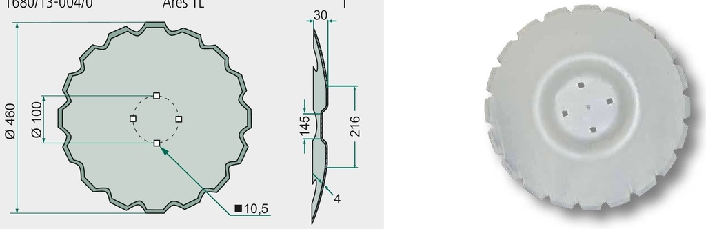 Taler disc - zimtat, Ø 460 x 4 mm