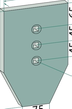 Placa de nivelare - Placa de uzura Distanța dintre orificii= 45 mm