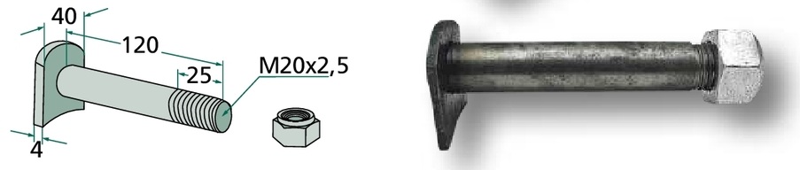 Șurub M20x2,5 - 8.8 - cu piulita