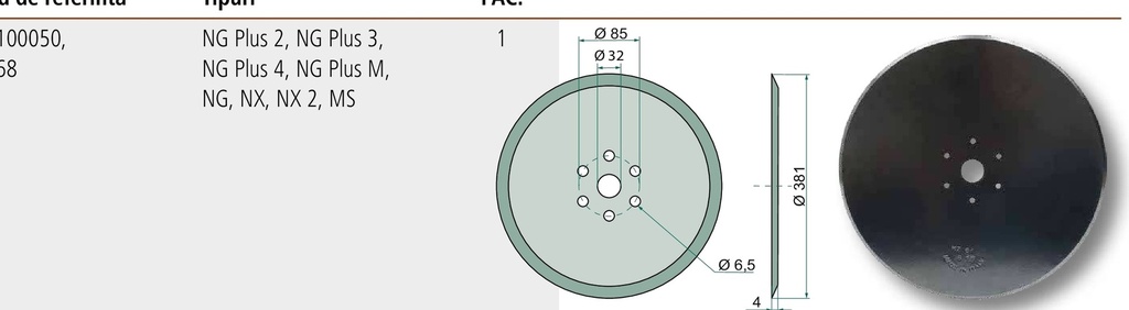 Taler disc - neted, Ø 381 x 4 mm