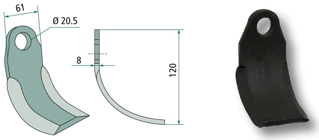 Cuțit arcuit 120 mm