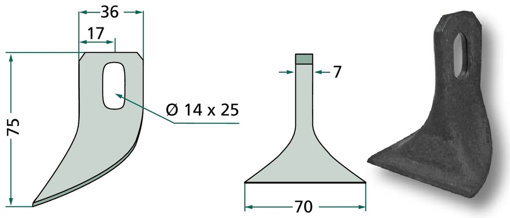 Cutit tocator 75 mm
