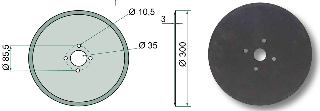 Disc brazdar - plat, Ø 300 x 3 mm