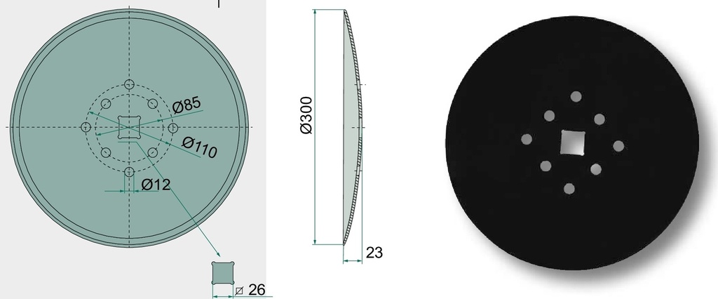 Taler disc - plat, Ø 300 x 3 mm