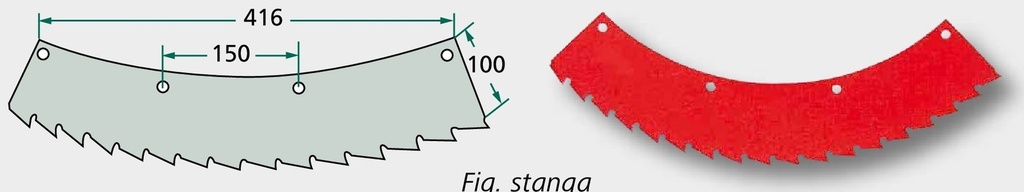 Cutit ferastrau - sens de rotire spre stanga tambur mic