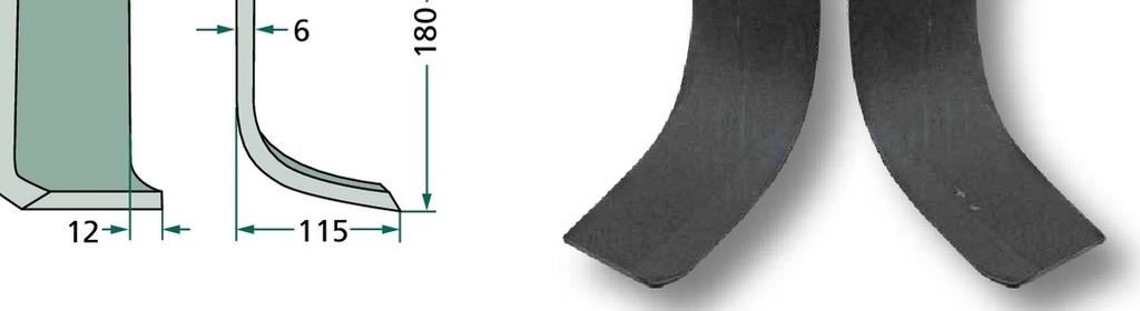 Cutit curbat - stanga, tipul KS