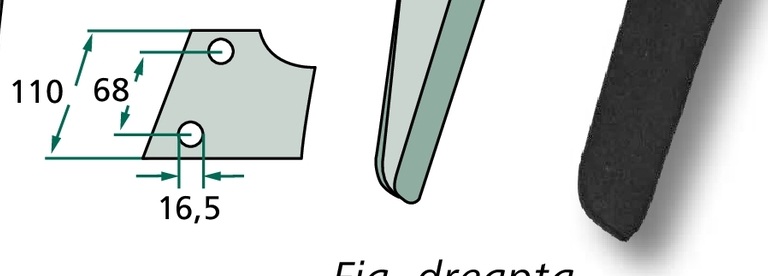 Dinte grapa rotativa - stanga