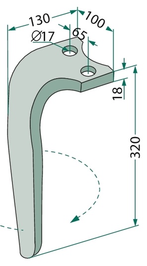 Dinte pentru grapa rotativa - dreapta, KG - 41