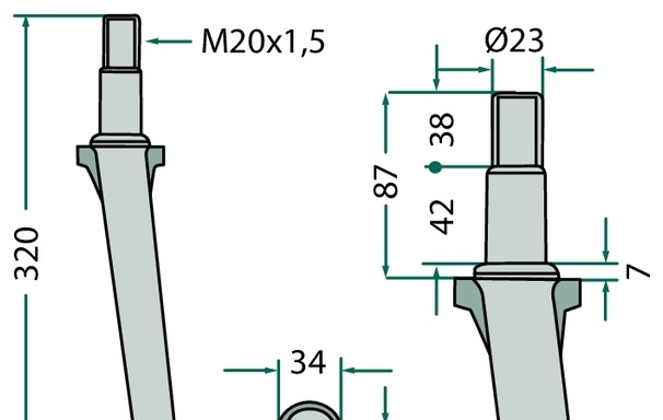 Dinte grapa rotativa 320 mm