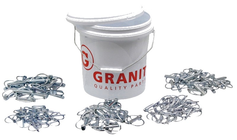 Set splinturi - 20 de pini de linșaj fiecare zincat In recipient GRANIT