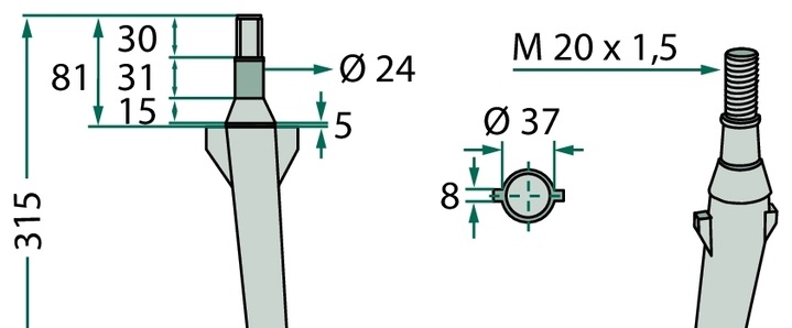 Dinte pentru grapa rotativa 315 mm