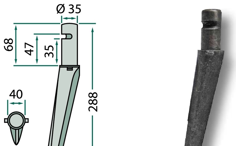 Dinte pentru grapa rotativa 288 mm