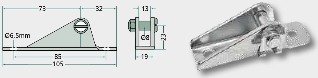 Stabilus Bloc de prindere - zincat