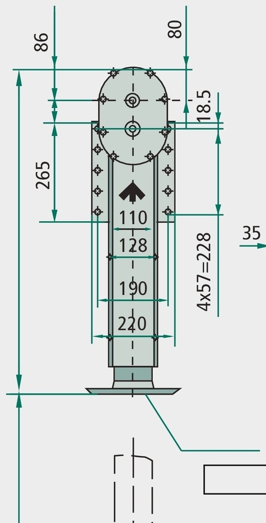 Haacon Suport ax S/DK870 fara placa de insurubare