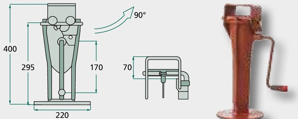 SIMOL Picior de sprijin DN 511S □ 70 mm