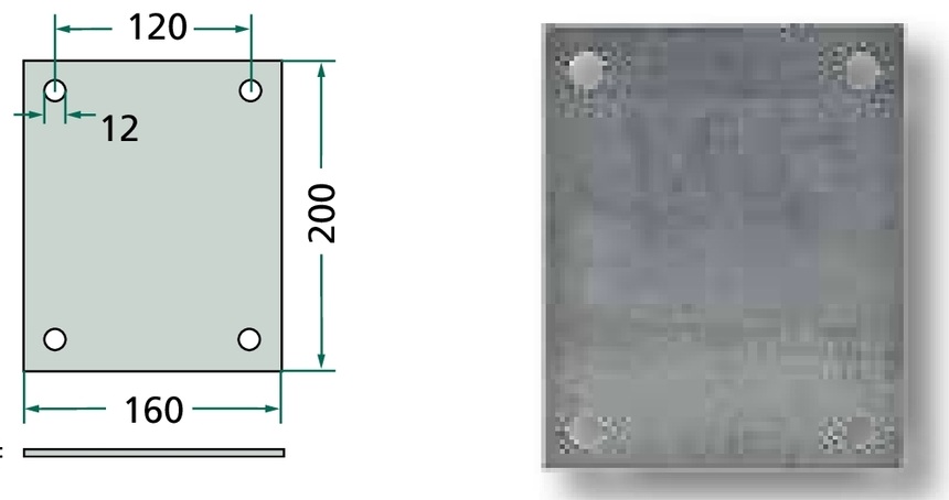 SIMOL Placă de bază 160 x 200 x 6 mm