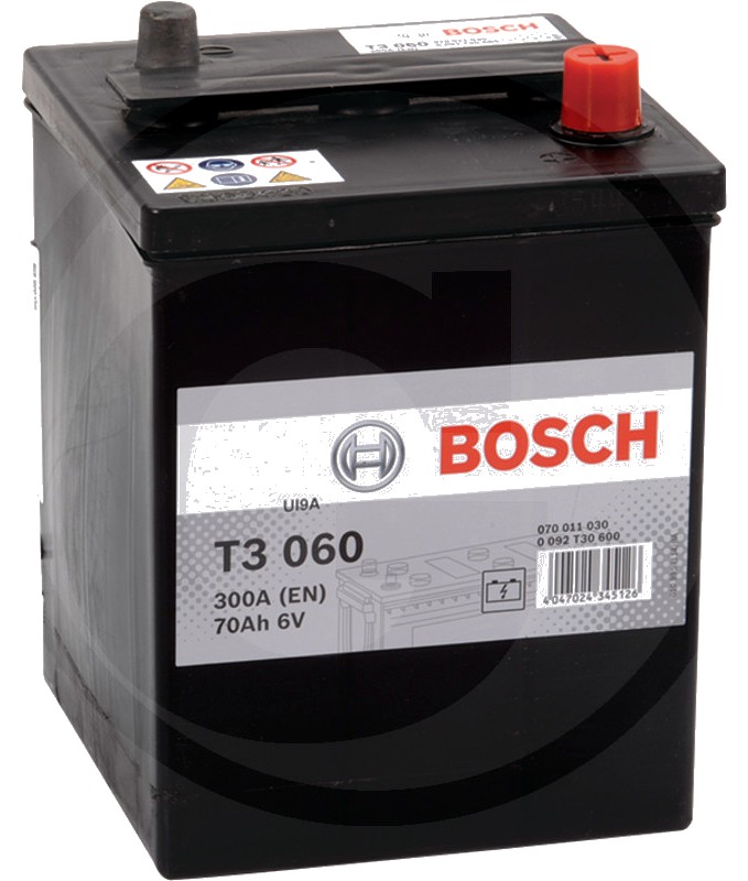 BOSCH Baterie T3 060 6 V / 70 Ah - Tehnologie hibridă SLI; calciu / calciu; reumplere cu apă