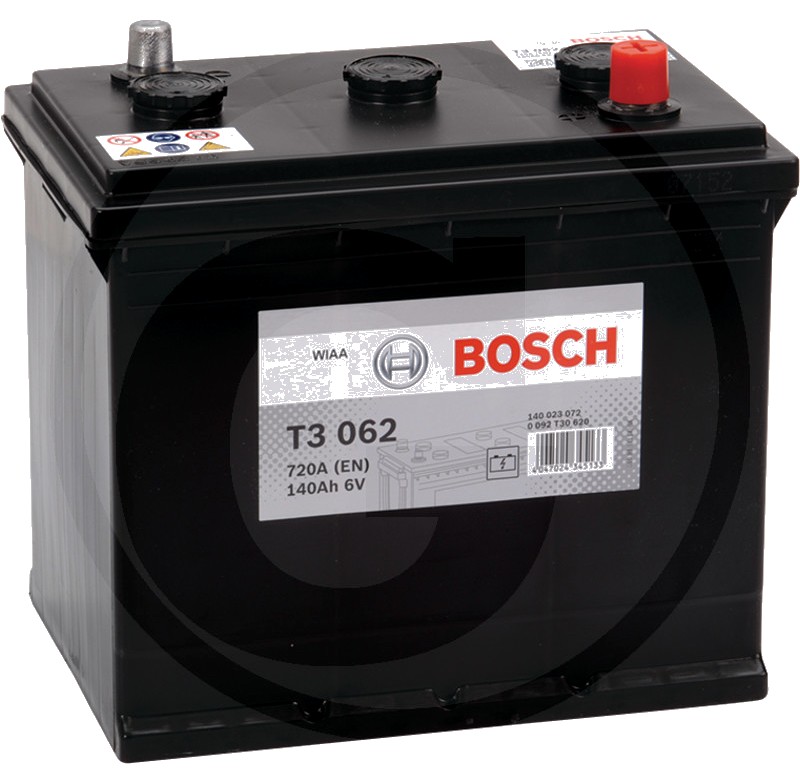 BOSCH Baterie T3 062 6 V / 140 Ah - Tehnologie hibridă SLI; calciu / calciu; reumplere cu apă