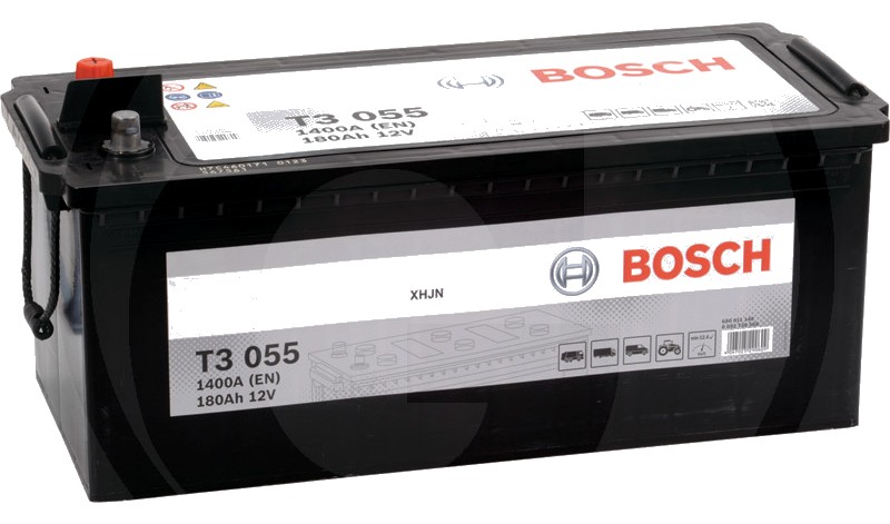 BOSCH Baterie T3 055 12 V / 180 Ah - Tehnologie hibridă SLI; calciu / calciu; reumplere cu apă