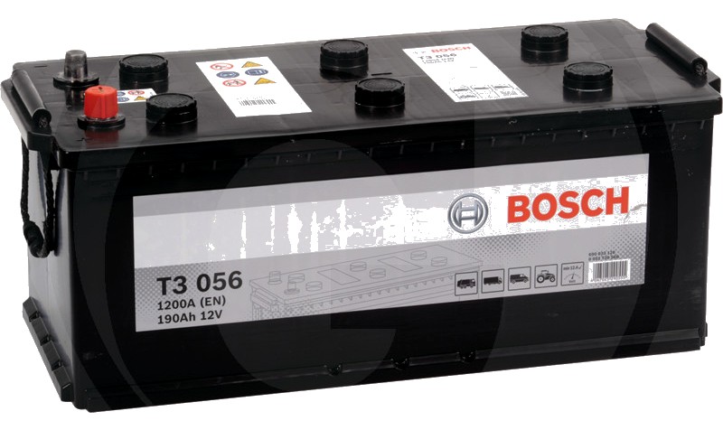 BOSCH Baterie T3 056 12 V / 190 Ah - Tehnologie hibridă SLI; calciu / calciu; reumplere cu apă