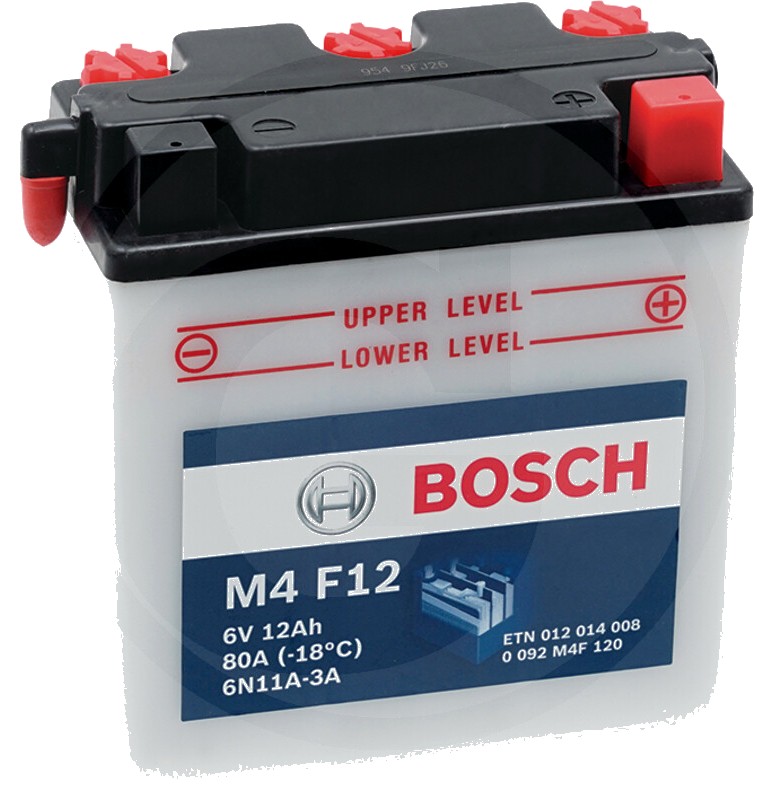 BOSCH Baterie M4 F12 6 V / 12 Ah - Tehnologie SLI; calciu / aliaj de calciu
