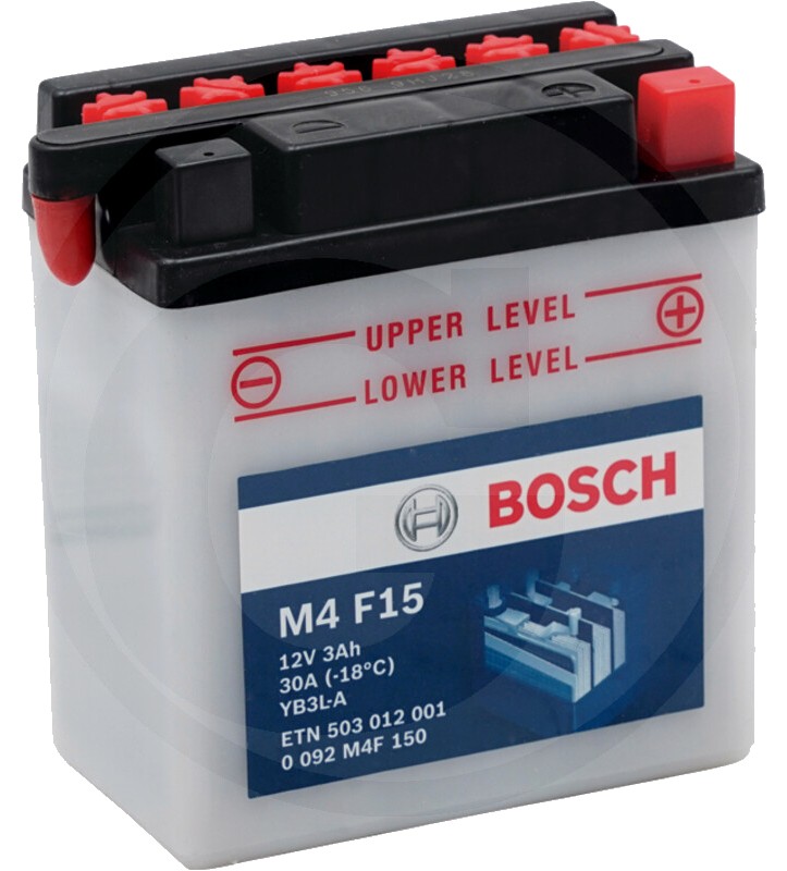BOSCH Baterie M4 F15 12 V / 3 Ah - Tehnologie SLI; calciu / aliaj de calciu