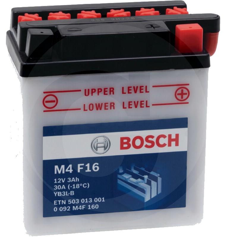 BOSCH Baterie M4 F16 12 V / 3 Ah - Tehnologie SLI; calciu / aliaj de calciu