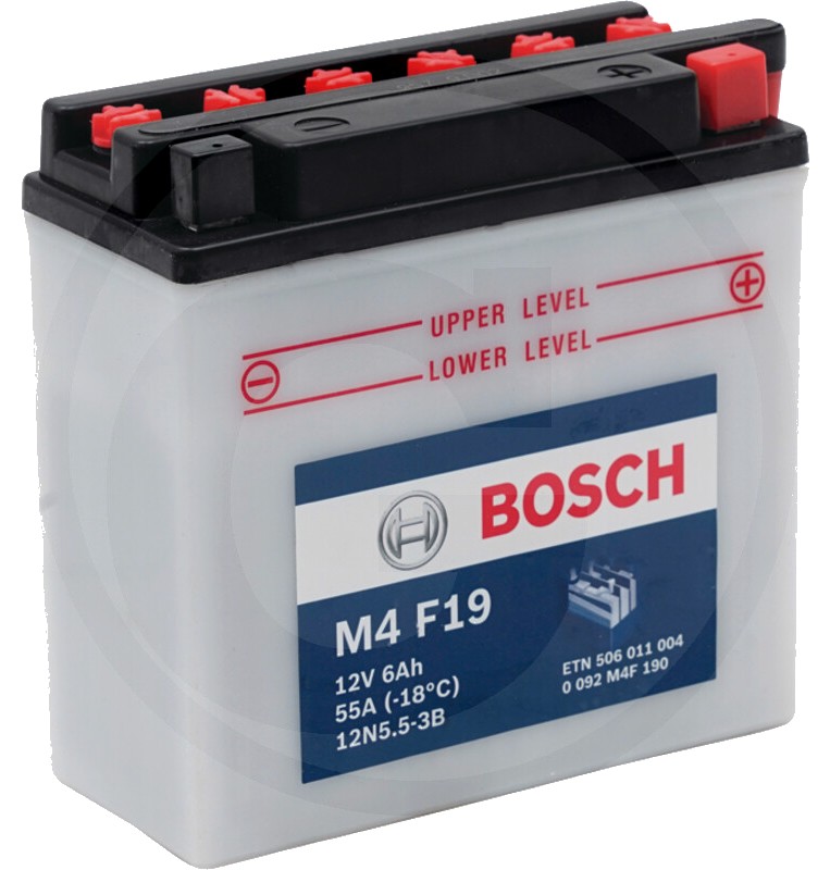 BOSCH Baterie M4 F19 12 V / 6 Ah - Tehnologie SLI; calciu / aliaj de calciu