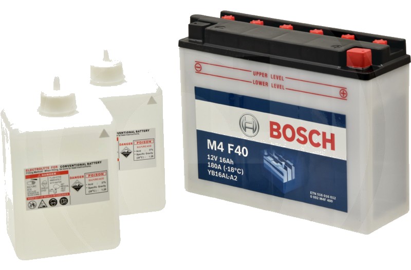 BOSCH Baterie M4 F40 12 V / 16 Ah - Tehnologie SLI; calciu / aliaj de calciu