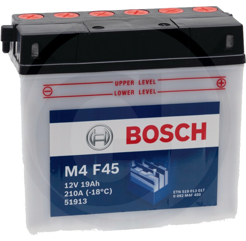 BOSCH Baterie M4 F45 12 V / 19 Ah - Tehnologie SLI; calciu / aliaj de calciu