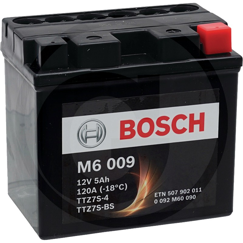 BOSCH Baterie M6 009 12 V / 5 Ah - Tehnologia AGM | PowerFrame | potrivită pentru start / stop