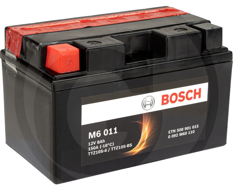 BOSCH Baterie M6 011 12 V / 8 Ah - Tehnologia AGM | PowerFrame | potrivită pentru start / stop