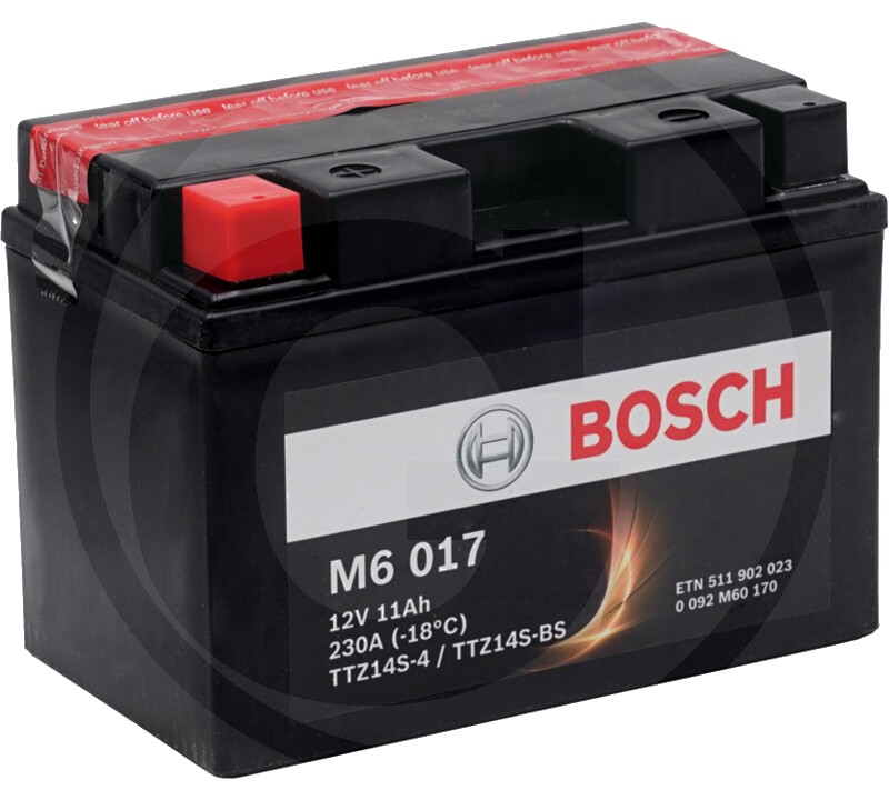 BOSCH Baterie M6 017 12 V / 11 Ah - Tehnologia AGM | PowerFrame | potrivită pentru start / stop