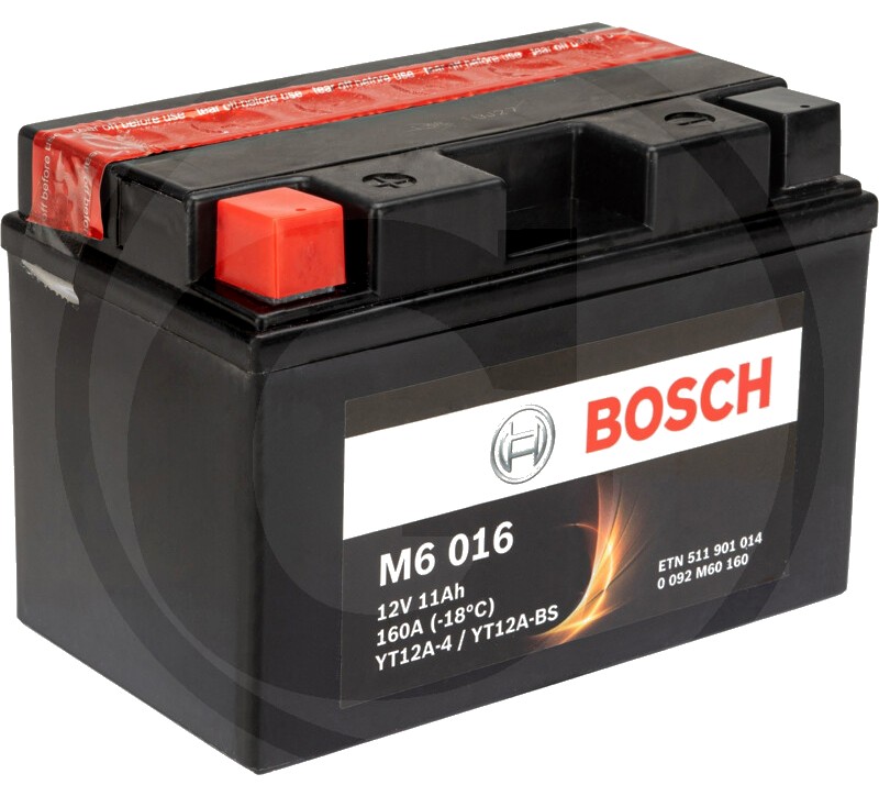 BOSCH Baterie M6 016 12 V / 11 Ah - Tehnologia AGM | PowerFrame | potrivită pentru start / stop