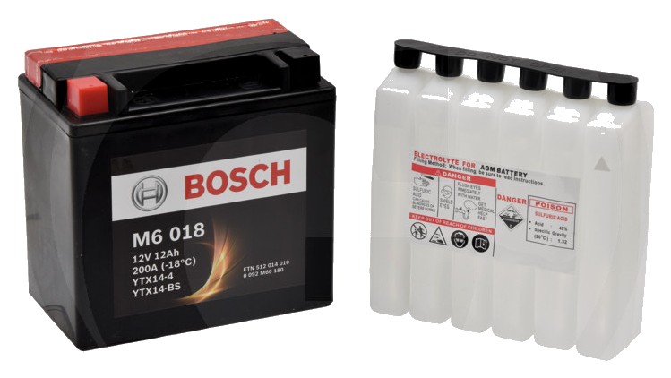 BOSCH Baterie M6 018 12 V / 12 Ah - Tehnologia AGM | PowerFrame | potrivită pentru start / stop