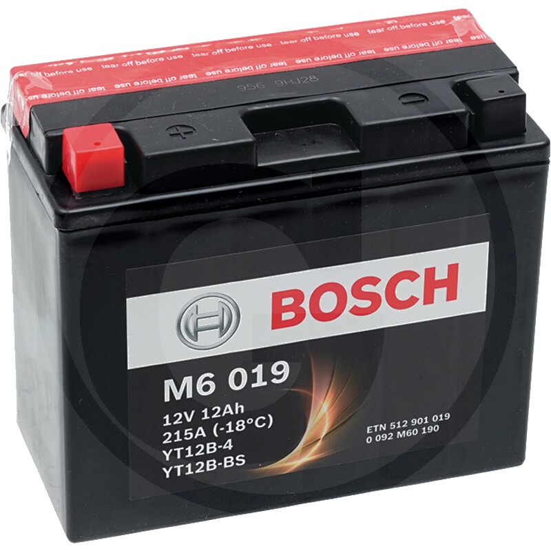 BOSCH Baterie M6 019 12 V / 12 Ah - Tehnologia AGM | PowerFrame | potrivită pentru start / stop