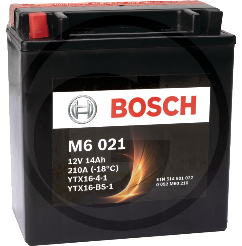 BOSCH Baterie M6 021 12 V / 14 Ah - Tehnologia AGM | PowerFrame | potrivită pentru start / stop