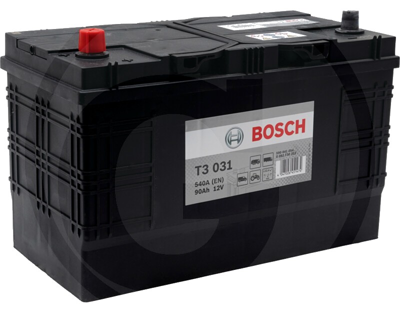 BOSCH Baterie T3 031 12 V / 90 Ah - Tehnologie hibridă SLI; calciu / calciu; reumplere cu apă
