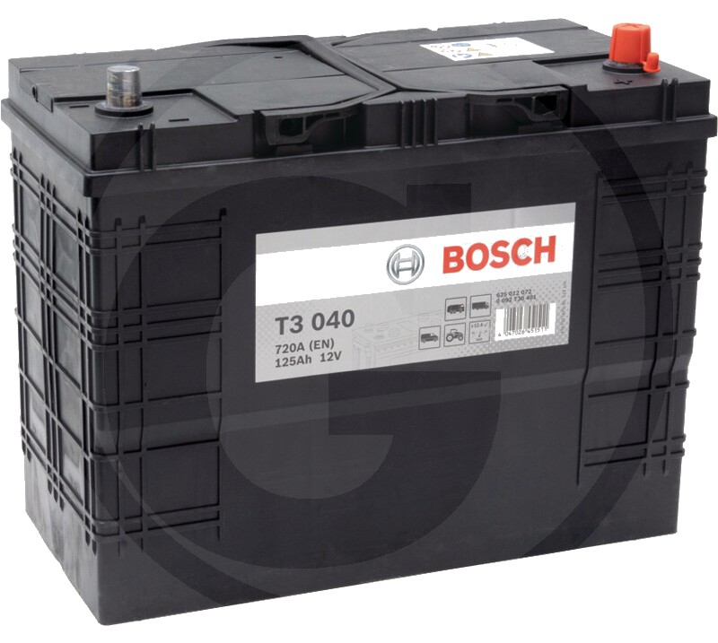 BOSCH Baterie T3 040 12 V / 125 Ah - Tehnologie hibridă SLI; calciu / calciu; reumplere cu apă
