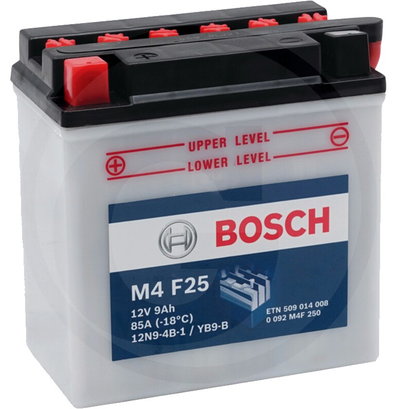 BOSCH Baterie M4 F25 12 V / 9 Ah - Tehnologie SLI; calciu / aliaj de calciu