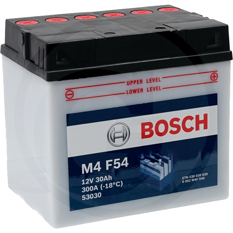 BOSCH Baterie M4 F54 12 V / 30 Ah - Tehnologie SLI; calciu / aliaj de calciu