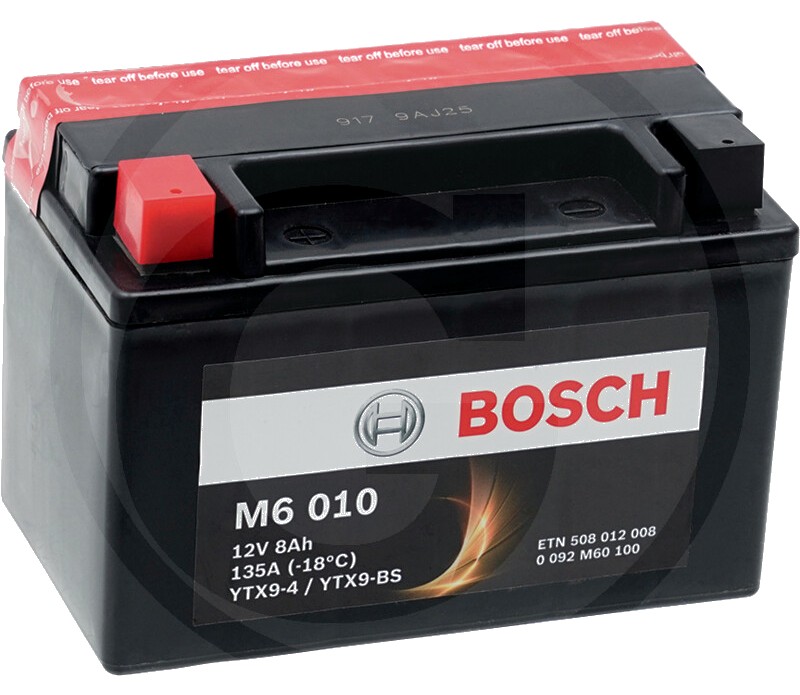 BOSCH Baterie M6 010 12 V / 8 Ah - Tehnologia AGM | PowerFrame | potrivită pentru start / stop