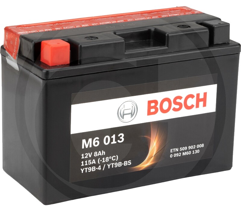 BOSCH Baterie M6 013 12 V / 8 Ah - Tehnologia AGM | PowerFrame | potrivită pentru start / stop
