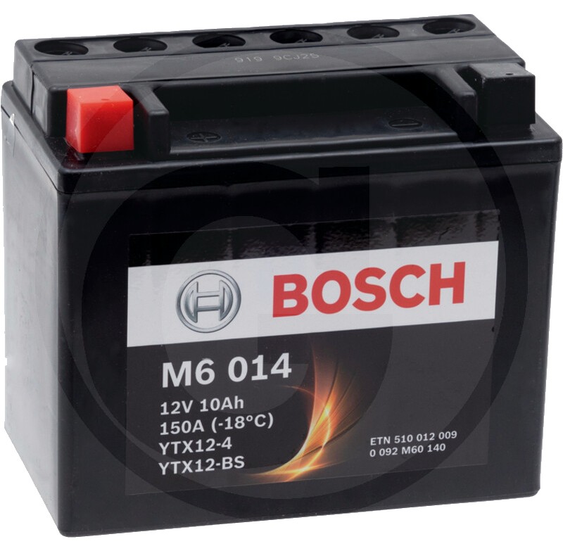 BOSCH Baterie M6 014 12 V / 10 Ah - Tehnologia AGM | PowerFrame | potrivită pentru start / stop