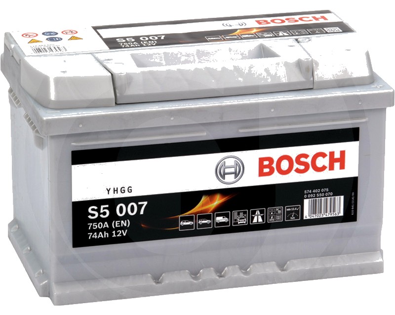 BOSCH Baterie S5 007 12 V / 74 Ah - Tehnologie SLI; calciu / aliaj de calciu