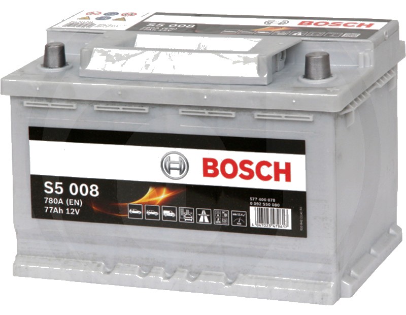 BOSCH Baterie S5 008 12 V / 77 Ah - Tehnologia SLI; calciu / aliaj de calciu