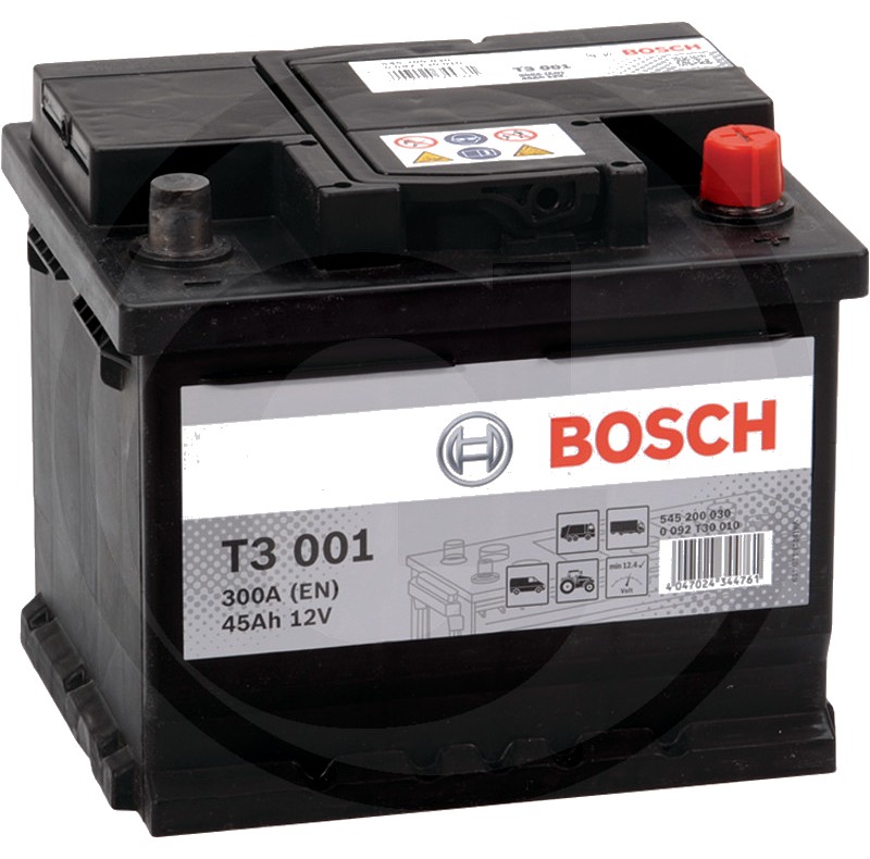 BOSCH Baterie T3 001 12 V / 45 Ah - Tehnologie hibridă SLI; calciu / calciu; reumplere cu apă