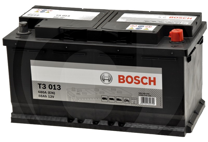 BOSCH Baterie T3 013 12 V / 88 Ah - Tehnologie hibridă SLI; calciu / calciu; reumplere cu apă