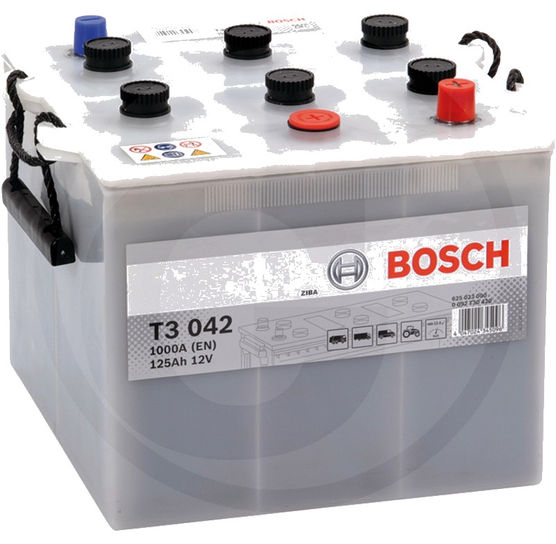BOSCH Baterie T3 042 12 V / 125 Ah - Tehnologie hibridă SLI; calciu / calciu; reumplere cu apă